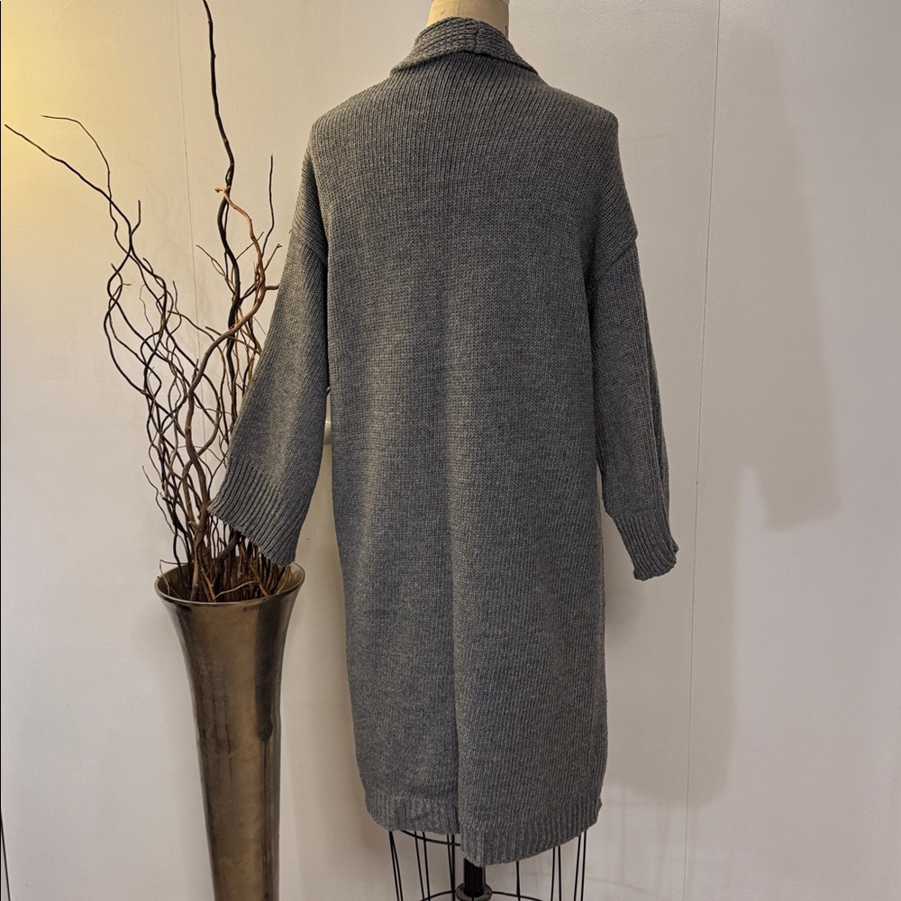 Gray Open Front Cardigan - Picture 4 of 4